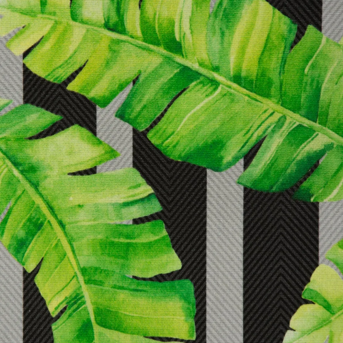 SCHÖNER LEBEN. Kissenhülle Outdoor Palmen-Blätter grün schwarz grau verschiedene Größen