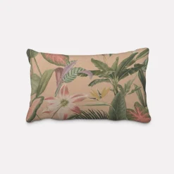 SCHÖNER LEBEN. Kissenhülle Outdoor Romantic Botanic Exotik Blumen beige grün rosa verschiedene Größen
