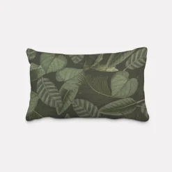 SCHÖNER LEBEN. Kissenhülle Outdoor Botanic Leaf Detailed Blätter Exotik grün verschiedene Größen