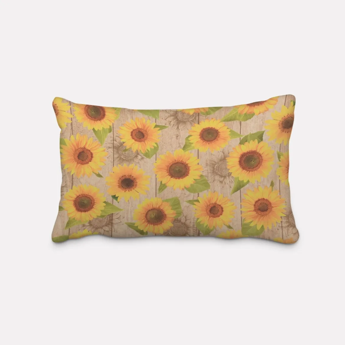 SCHÖNER LEBEN. Kissenhülle Outdoor Sunflower Sonnenblumen Holzlatten beige gelb verschiedene Größen