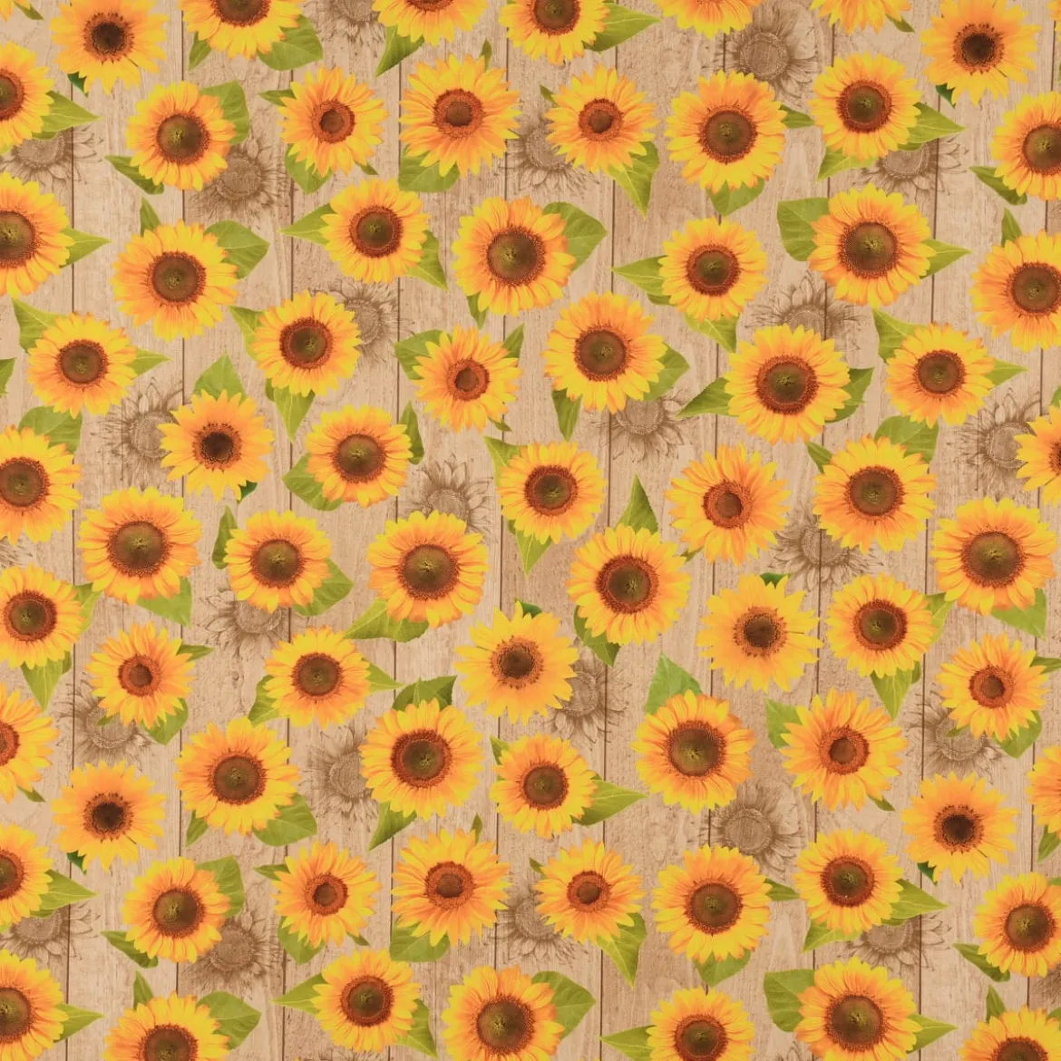 SCHÖNER LEBEN. Kissenhülle Outdoor Sunflower Sonnenblumen Holzlatten beige gelb verschiedene Größen