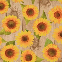 SCHÖNER LEBEN. Kissenhülle Outdoor Sunflower Sonnenblumen Holzlatten beige gelb verschiedene Größen