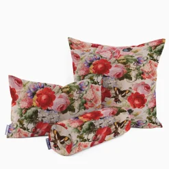 SCHÖNER LEBEN. Kissenhülle Outdoor Flowers Painting Blumen Schmetterlinge bunt verschiedene Größen