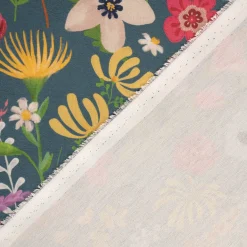 SCHÖNER LEBEN. Kissenhülle Outdoor Happy Garden Blumen Vögel blau bunt verschiedene Größen