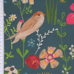 SCHÖNER LEBEN. Kissenhülle Outdoor Happy Garden Blumen Vögel blau bunt verschiedene Größen
