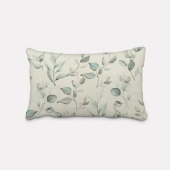 SCHÖNER LEBEN. Kissenhülle Outdoor Plant Lover Blätterzweige Aquarell mint grün verschiedene Größen