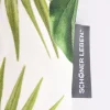 SCHÖNER LEBEN. Kissenhülle Palmen Blatt grün weiß 30x50cm