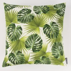 Schöner Leben Kissenhülle Palmen Blatt grün weiß 50x50cm