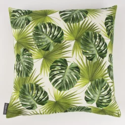 Schöner Leben Kissenhülle Palmen Blatt grün weiß 50x50cm