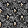 SCHÖNER LEBEN. Kissenhülle Pfau Jacquard schwarz weiß goldfarbig 30x50cm