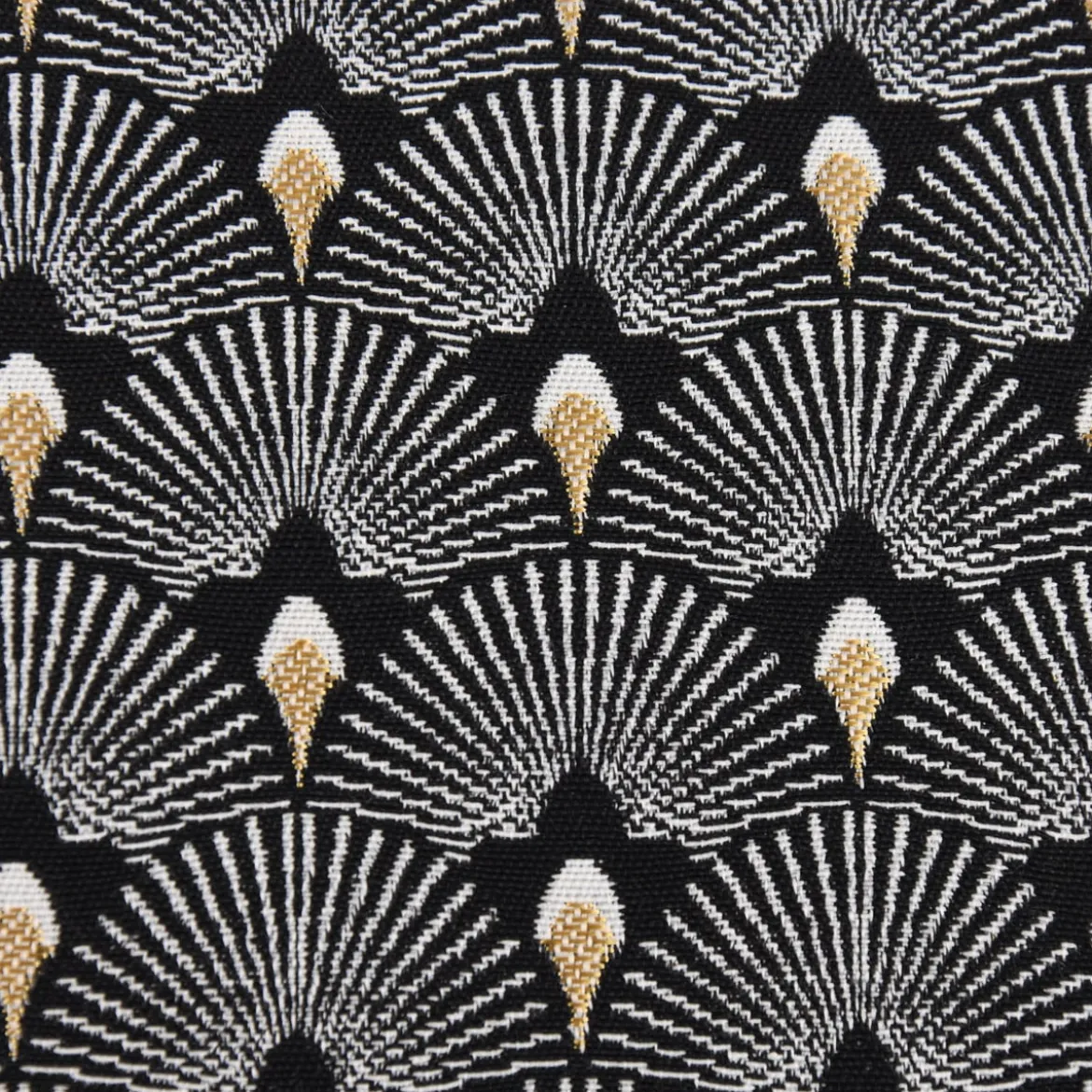 SCHÖNER LEBEN. Kissenhülle Pfau Jacquard schwarz weiß goldfarbig 30x50cm