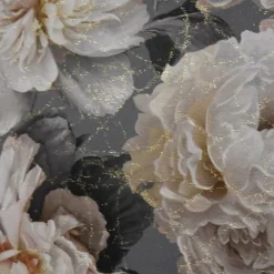 SCHÖNER LEBEN. Kissenhülle Pfingstrosen Rosenblüten grau beige goldfarbig verschiedene Größen