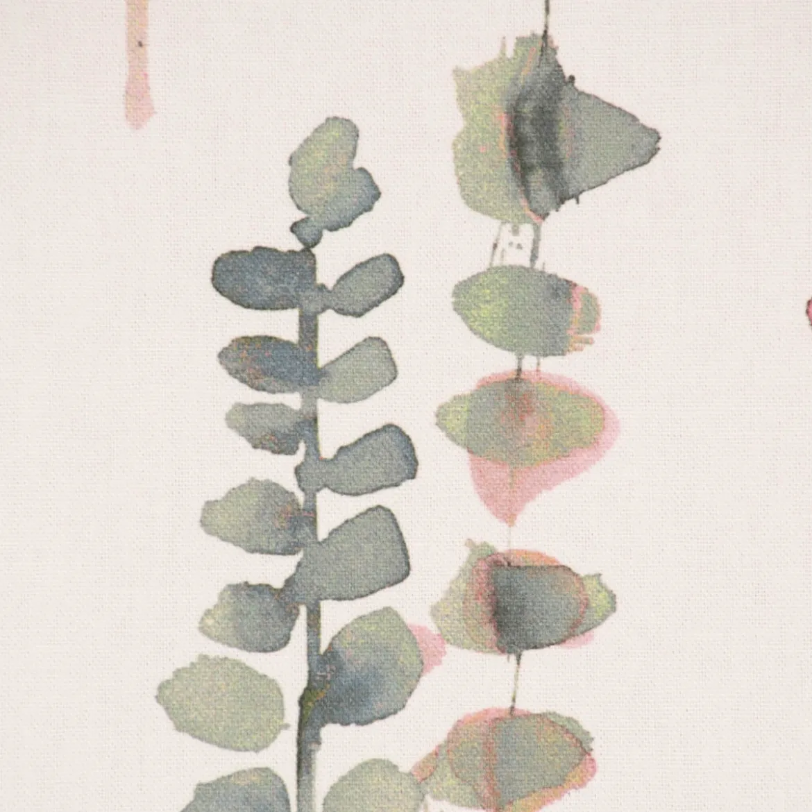 SCHÖNER LEBEN. Kissenhülle Ranken Blätter Aquarell weiß grün rosa verschiedene Größen