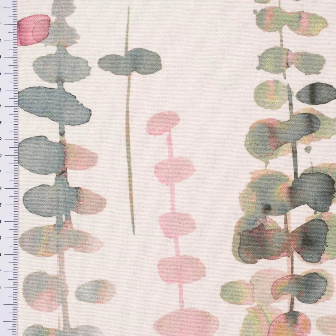 SCHÖNER LEBEN. Kissenhülle Ranken Blätter Aquarell weiß grün rosa verschiedene Größen