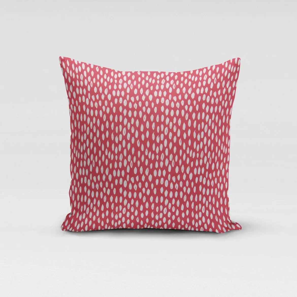 SCHÖNER LEBEN. Kissenhülle rot mit Kleksen Tropfen 50x50cm