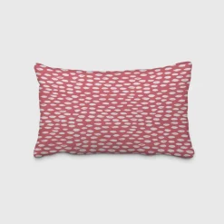 SCHÖNER LEBEN. Kissenhülle rot mit Kleksen Tropfen 30x50cm