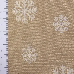 SCHÖNER LEBEN. Kissenhülle Schneeflocken beidseitig gold beige 30x50cm