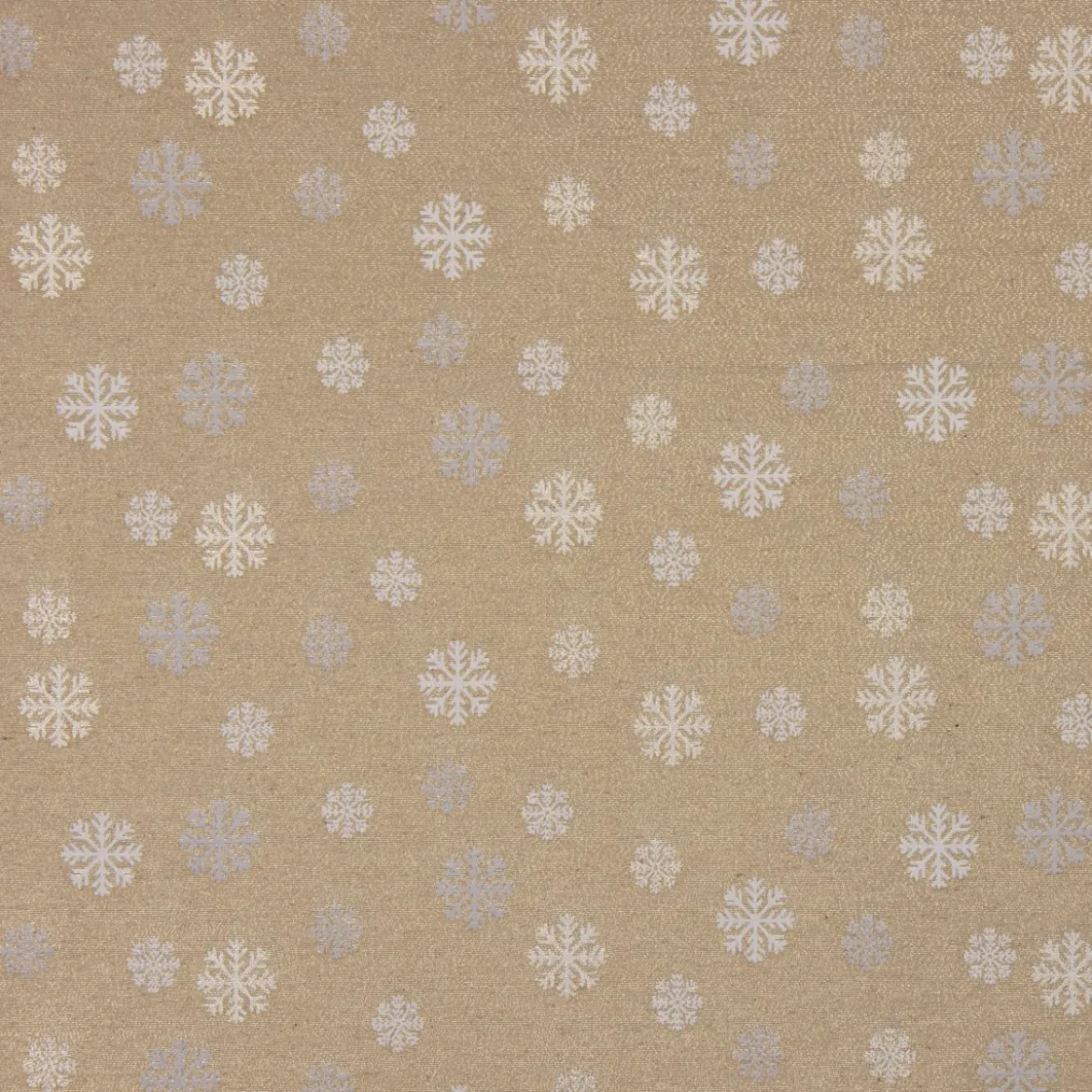 SCHÖNER LEBEN. Kissenhülle Schneeflocken beidseitig gold beige 30x50cm