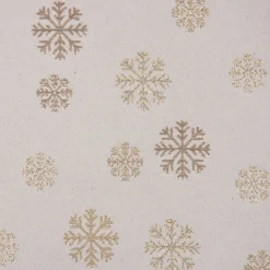 SCHÖNER LEBEN. Kissenhülle Schneeflocken beidseitig beige gold 30x50cm