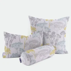 SCHÖNER LEBEN. Kissenhülle STUDIO G Blumen Gräser Mineral blau grün grau verschiedene Größen