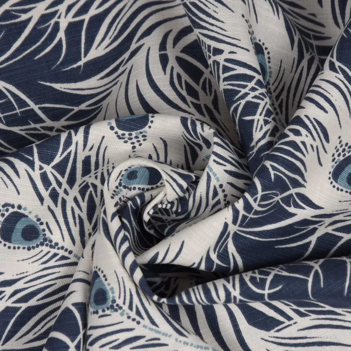 SCHÖNER LEBEN. Kissenhülle STUDIO G Federn Pfau dunkelblau weiß blau verschiedene Größen