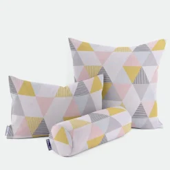 SCHÖNER LEBEN. Kissenhülle STUDIO G Brio Dreiecke Sorbet rosa senf blau grau verschiedene Größen