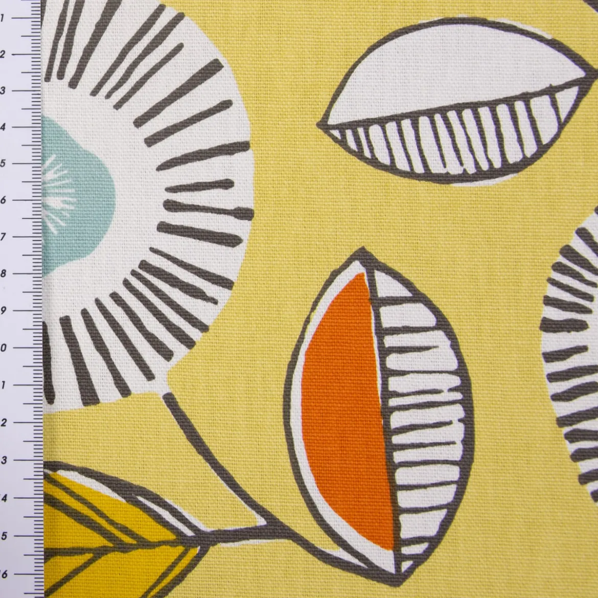 SCHÖNER LEBEN. Kissenhülle Sundance Blumen hellgrün braun orange aqua verschiedene Größen