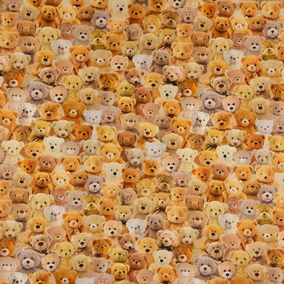 SCHÖNER LEBEN. Kissenhülle Teddybären braun beige verschiedene Größen