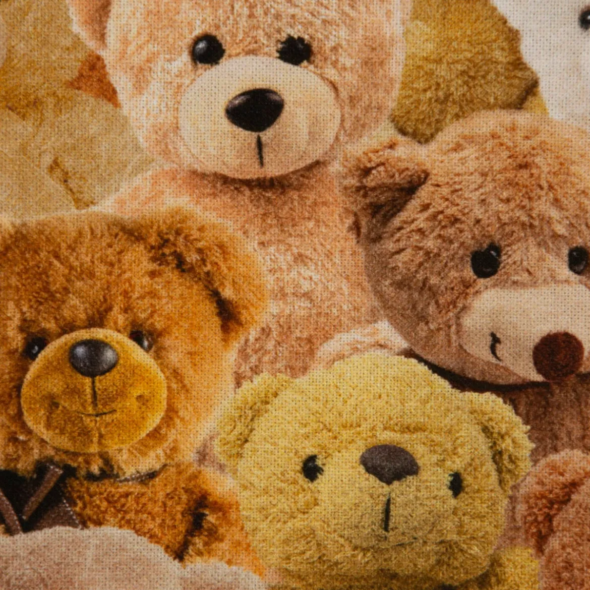 SCHÖNER LEBEN. Kissenhülle Teddybären braun beige verschiedene Größen