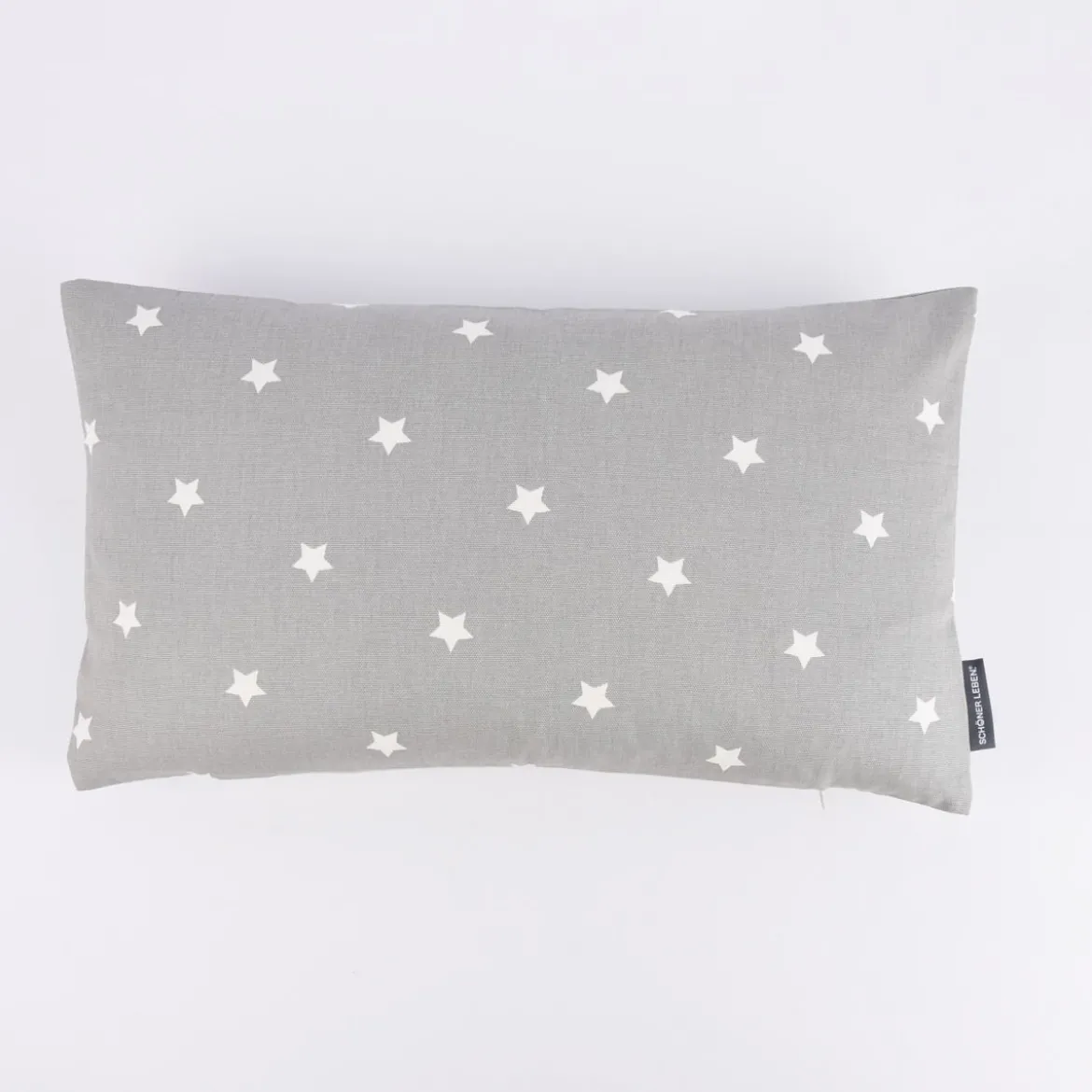 SCHÖNER LEBEN. Kissenhülle Twinkle Sterne grau weiß 30x50cm