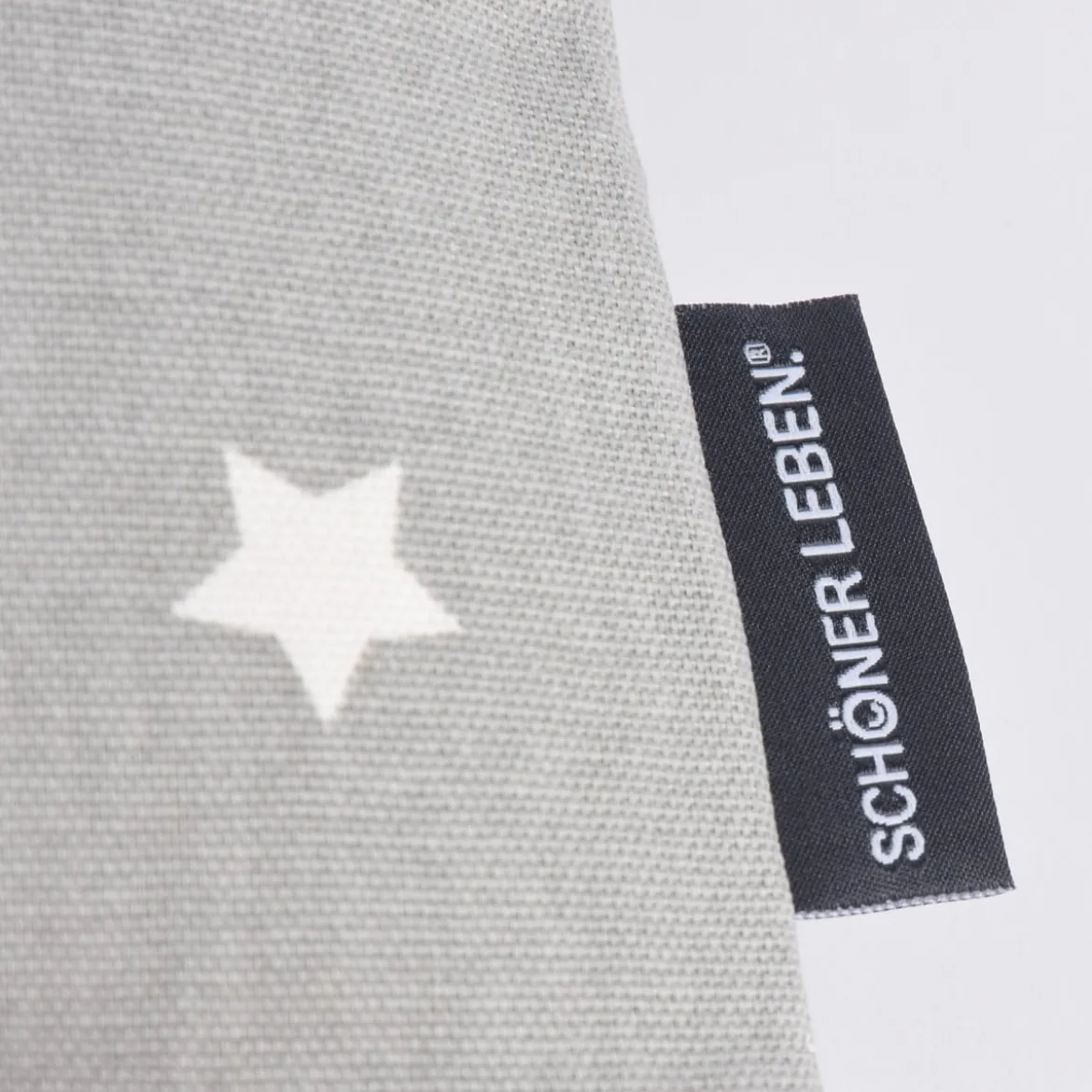 SCHÖNER LEBEN. Kissenhülle Twinkle Sterne grau weiß 30x50cm