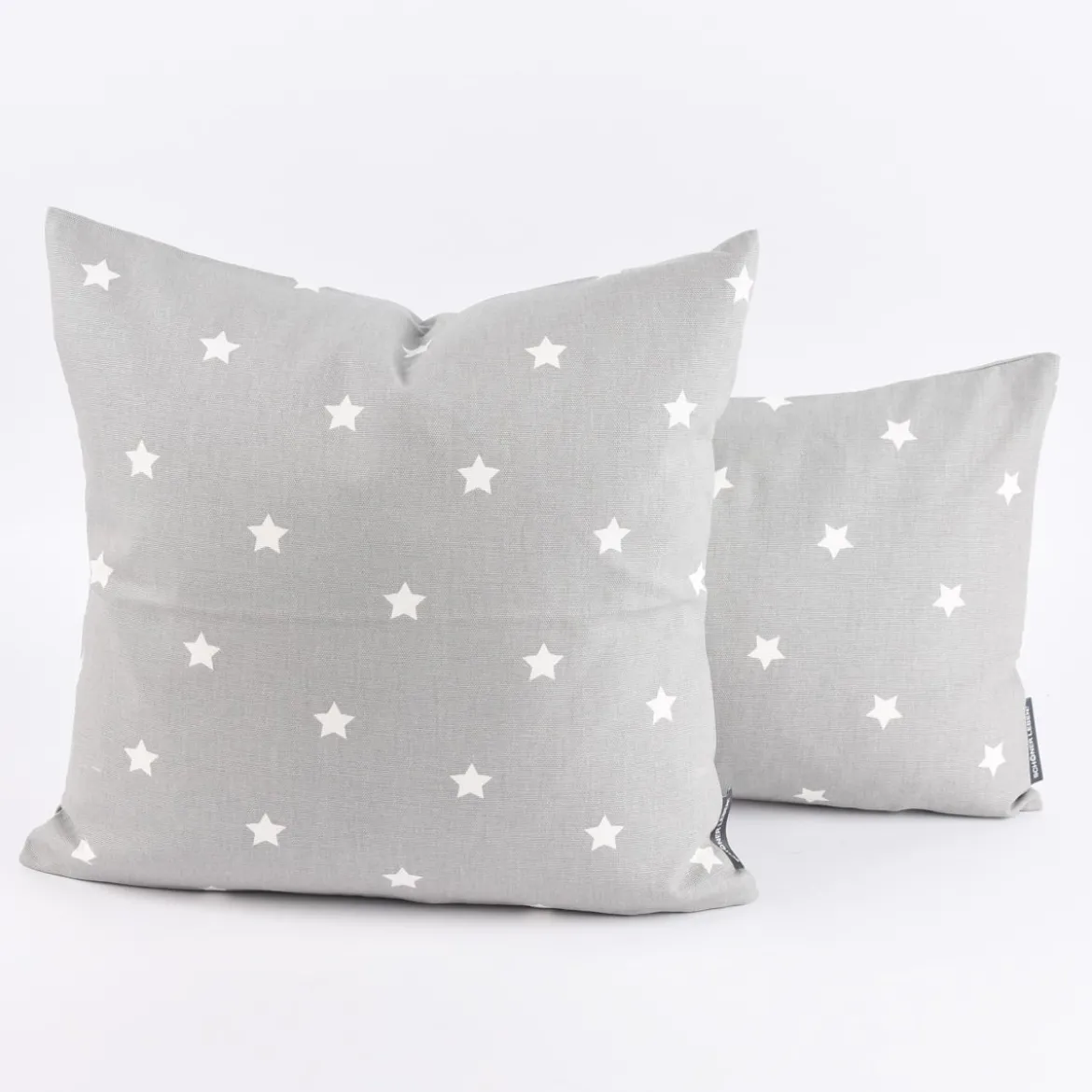 SCHÖNER LEBEN. Kissenhülle Twinkle Sterne grau weiß 30x50cm