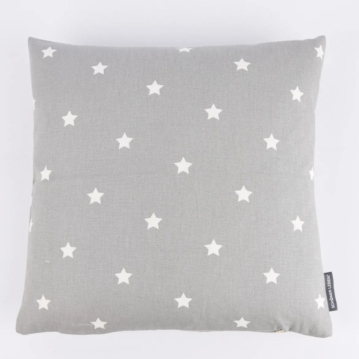 SCHÖNER LEBEN. Kissenhülle Twinkle Sterne grau weiß 40x40cm