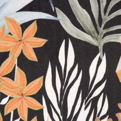 SCHÖNER LEBEN. Kissenhülle Velvet Digitaldruck Art Deco Blätter Formen schwarz orange verschiedene Größen