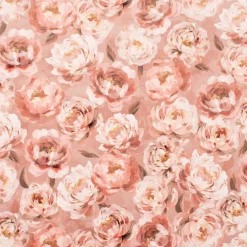SCHÖNER LEBEN. Kissenhülle Velvet Deluxe Romantic Peony Dream Pfingstrosen rosa verschiedene Größen