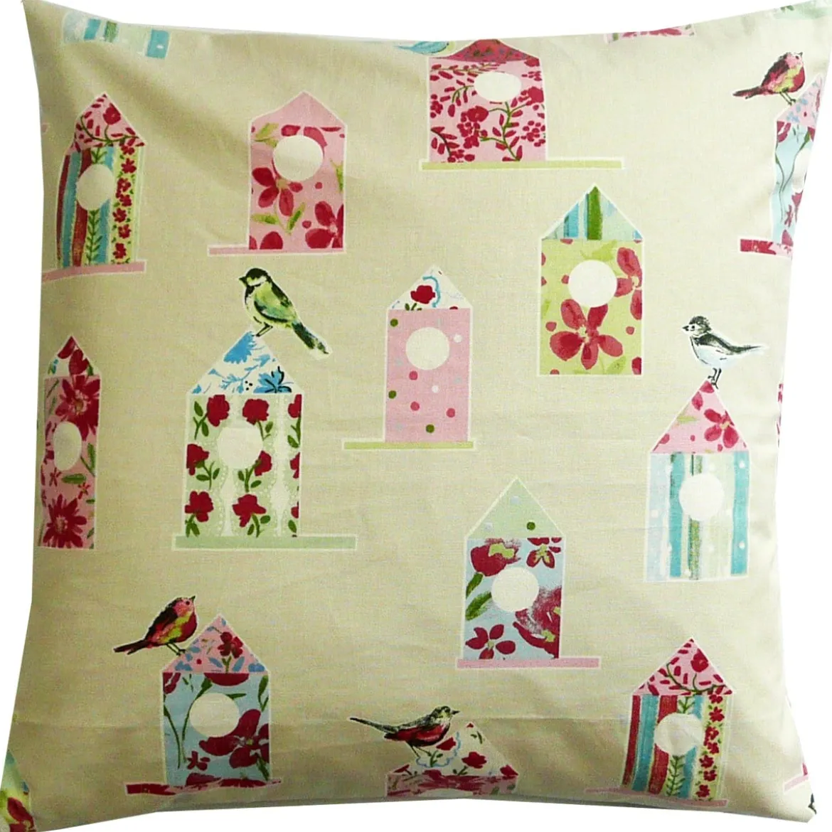 Schöner Leben Kissenhülle Vogelhaus beige 50x50cm
