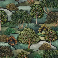 SCHÖNER LEBEN. Kissenhülle Wald Bäume Landschaft grün verschiedene Größen