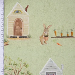 SCHÖNER LEBEN. Kissenhülle Waldleben Haus Hase Fuchs grün braun versch. Größen