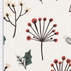 SCHÖNER LEBEN. Kissenhülle Weihnachten Blumen Blätter Beeren Eicheln ecru schwarz verschiedene Größen