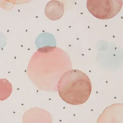 SCHÖNER LEBEN. Kissenhülle wollweiß mit Kreisen Aquarell-Tupfen pastell verschiedene Größen