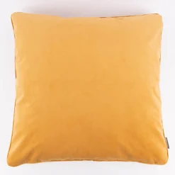 SCHÖNER LEBEN. Samtkissen Le Velvet mit Kederumrandung und Federfüllung honiggelb 70x70cm