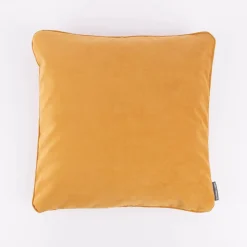 SCHÖNER LEBEN. Samtkissen Le Velvet mit Kederumrandung und Federfüllung honiggelb 50x50cm