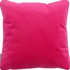 SCHÖNER LEBEN. Samtkissen mit Kederumrandung und Federfüllung pink 50x50cm