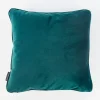 SCHÖNER LEBEN. Samtkissen mit Kederumrandung und Federfüllung petrol 50x50cm