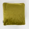 SCHÖNER LEBEN. Samtkissen mit Kederumrandung und Federfüllung moosgrün 50x50cm