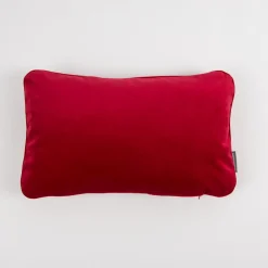 SCHÖNER LEBEN. Samtkissen mit Kederumrandung und Federfüllung rot 30x50cm