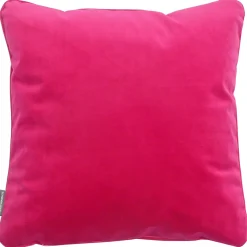 SCHÖNER LEBEN. Samtkissen mit Kederumrandung und Federfüllung pink 70x70cm