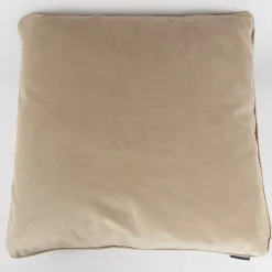 SCHÖNER LEBEN. Samtkissen mit Kederumrandung und Federfüllung beige 70x70cm