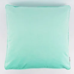 SCHÖNER LEBEN. Samtkissen mit Kederumrandung und Federfüllung mint 70x70cm