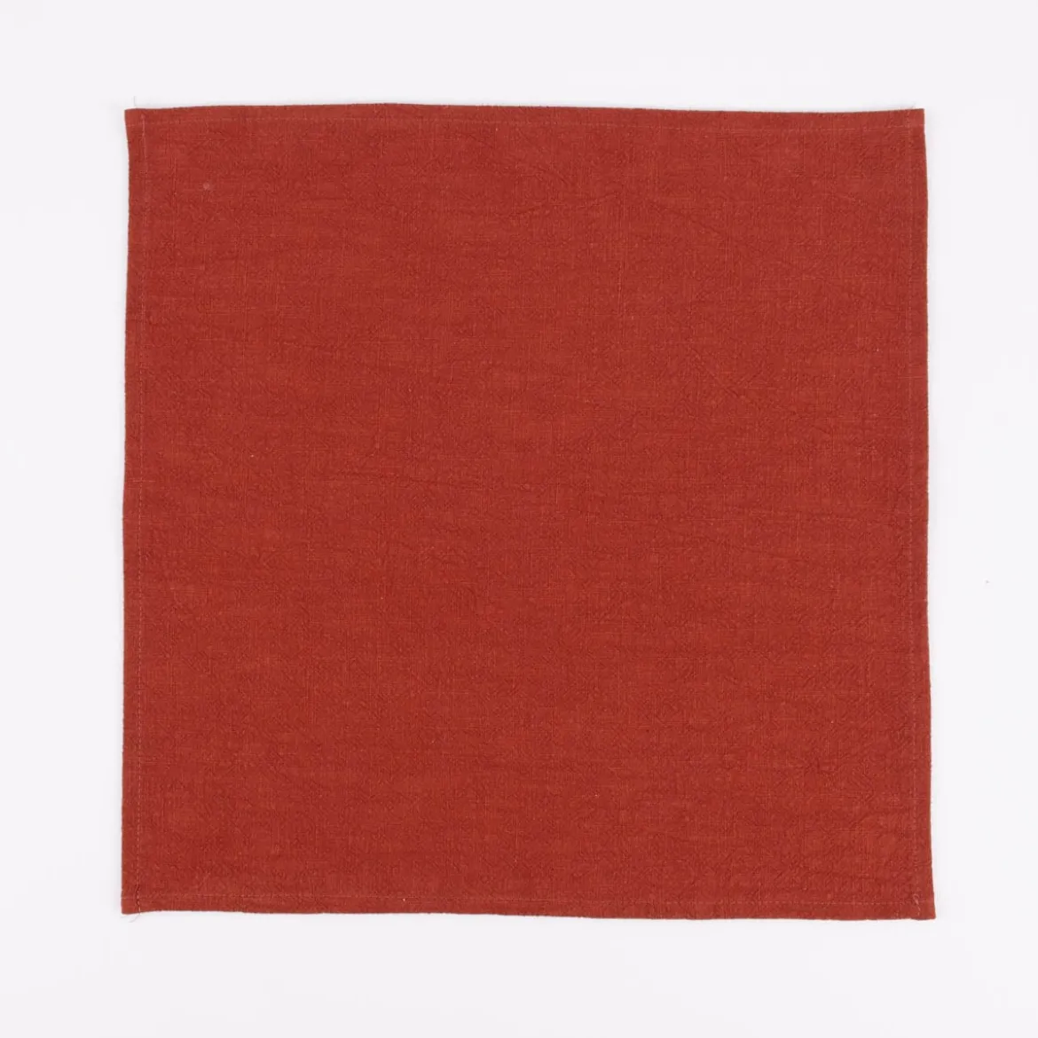 SCHÖNER LEBEN. Stoffservietten 4er Set Bio Ramie Leinenoptik rost 40x40cm